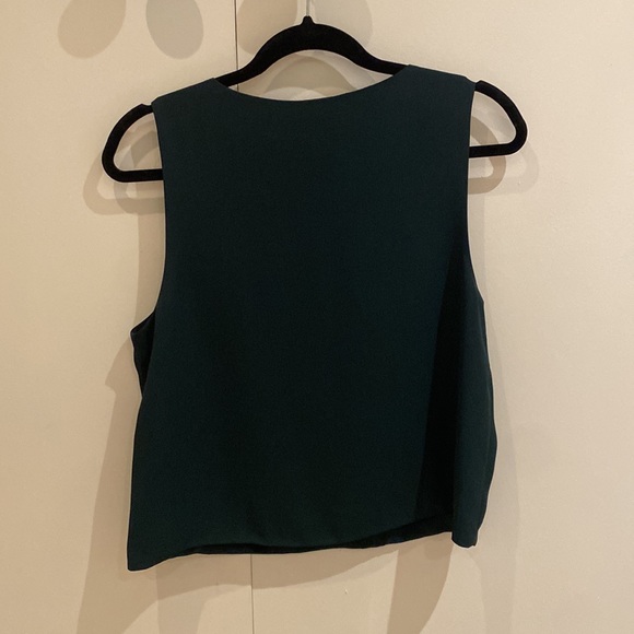 Babaton Forest Green V-Neck Tank Top Blouse - Picture 2 of 5
